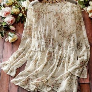 - Shein Plus Size Sophicated Romantic Flowy Touch Of Boho Summer Blouse